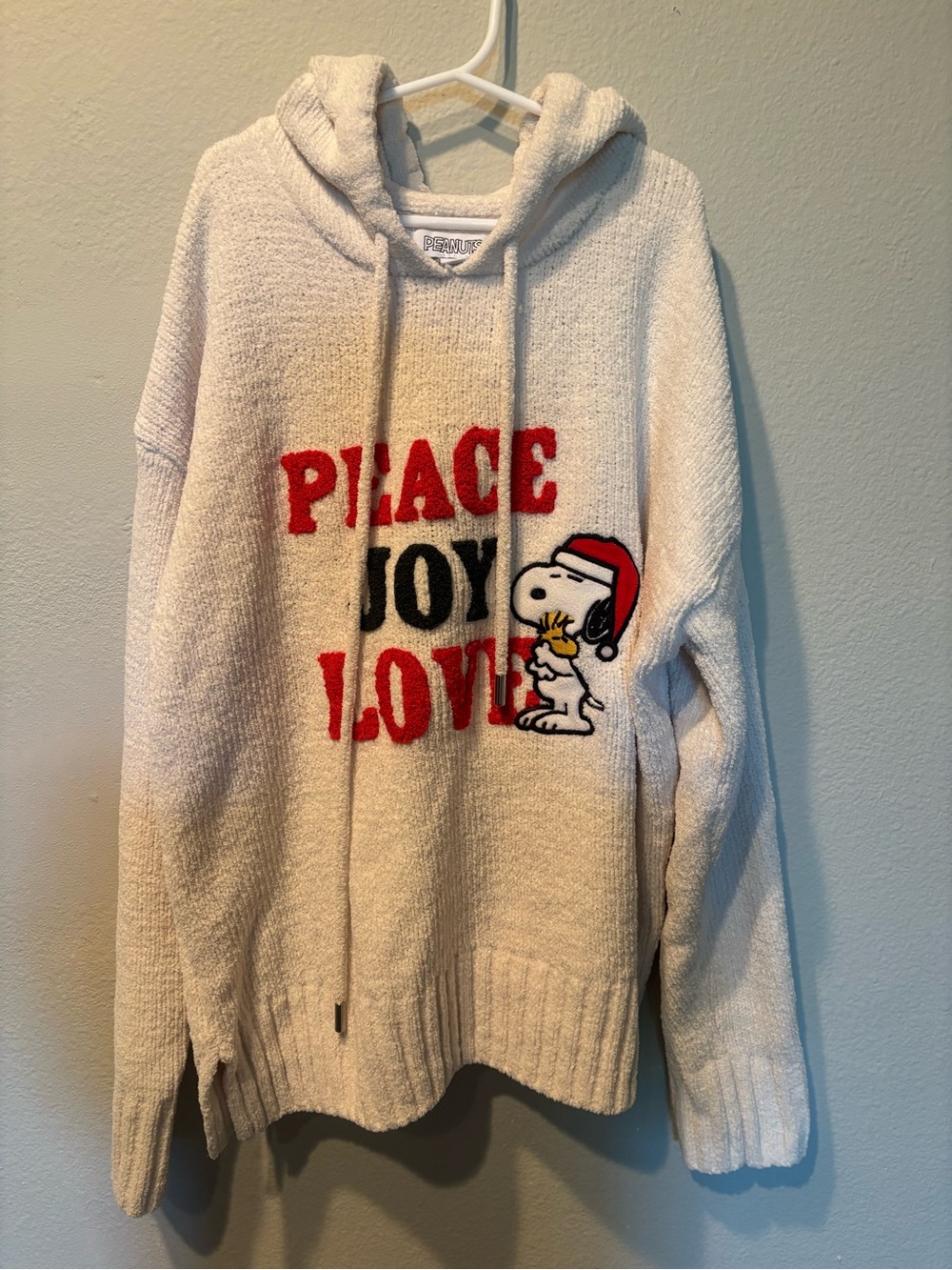 Peanuts Cream Hoodie with Red Lettering - Picture 1 of 4